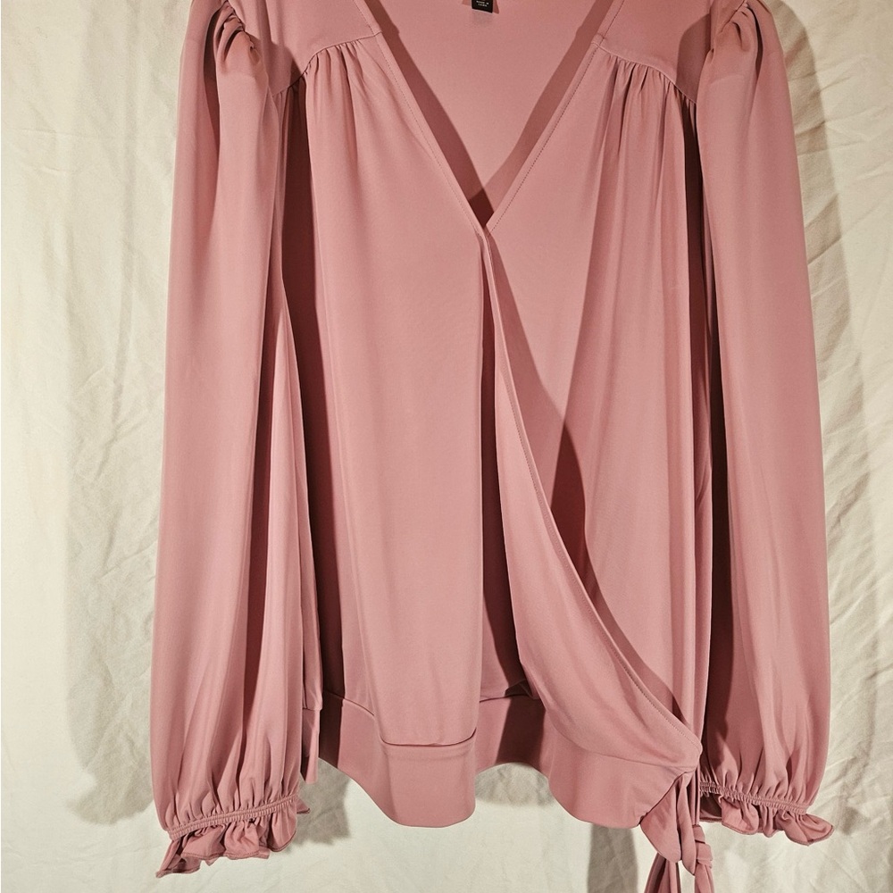 INC International Concepts Rose Wrap-Front Blouse with Tie